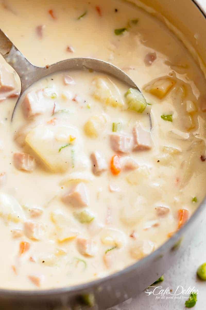 Creamy Ham Potato Soup | cafedelites.com