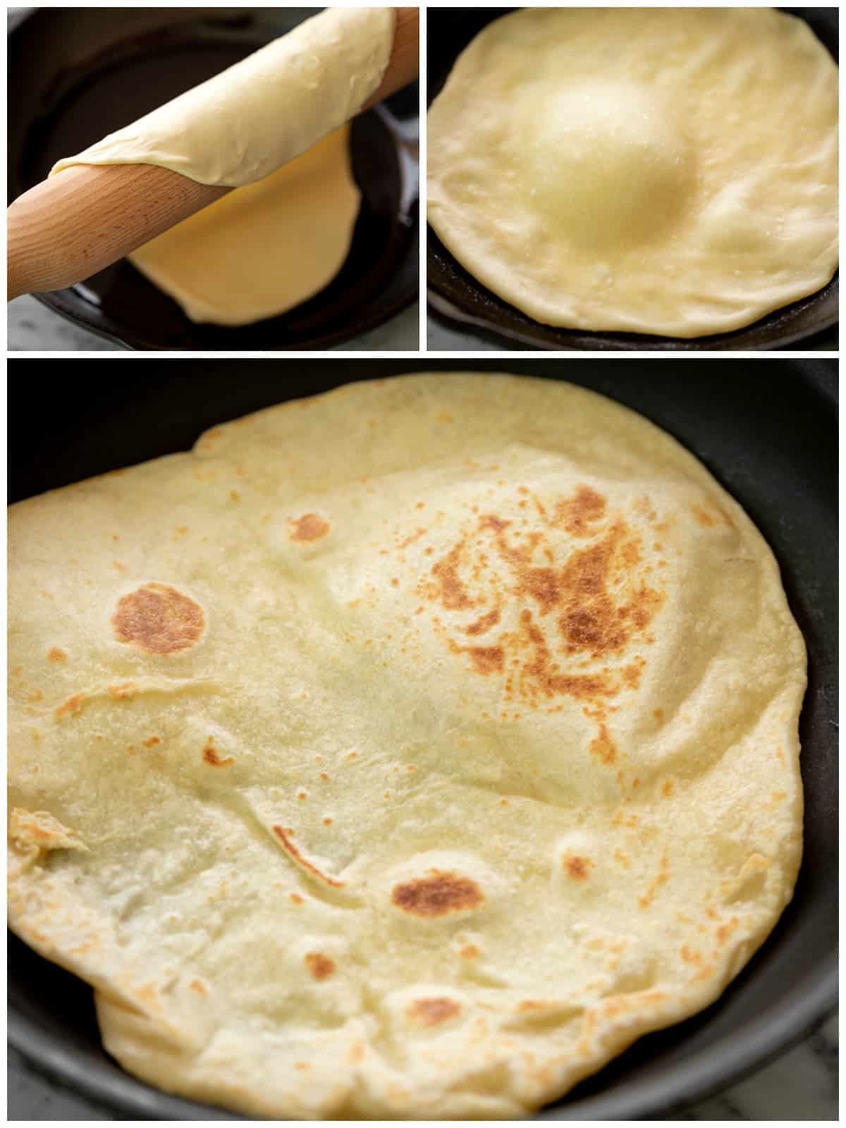 How To Cook Flatbread in a pan Collage