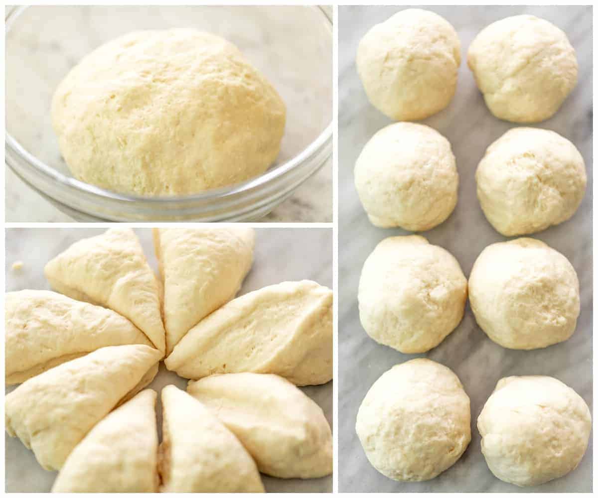 How To Make Garlic Naan Bread with steps in a collage | cafedelites.com