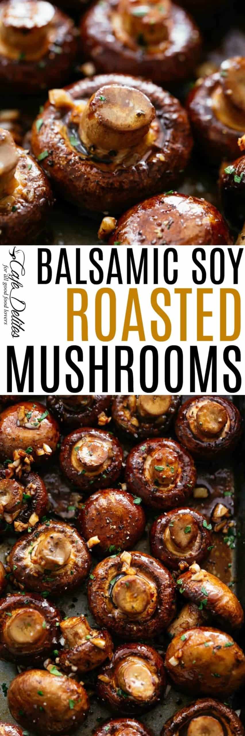 Balsamic Roasted Mushrooms | cafedelites.com
