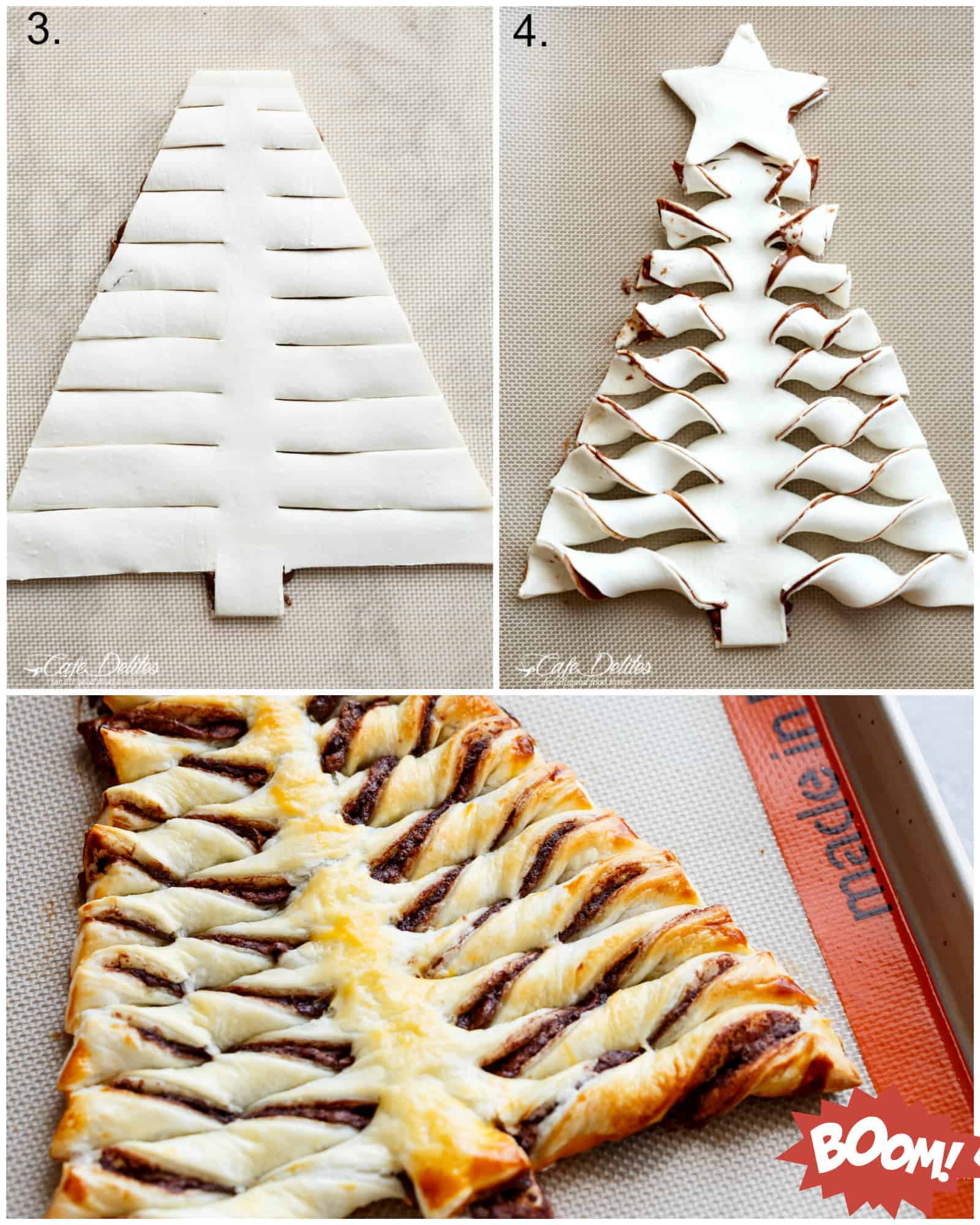How To Make a Nutella Christmas Tree with Puff Pastry | cafedelites.com