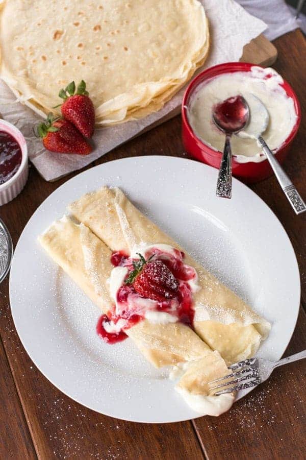 Strawberry Cheesecake Crepes - Cafe Delites